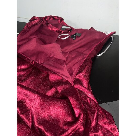 LULUS Devotion to Love Wine Satin One-Shoulder Maxi Dress NWT size XS - Picture 8 of 14